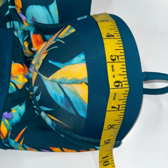 Women’s CUPSHE Teal Floral Print One-Piece Swimsuit  Size XL NWT - Picture 9 of 9